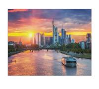 Jigsaw Puzzle 1000 Pieces for Adults，Frankfurt am Main at Sunset, Germany，Teens Boys Girls Puzzles Difficult Challenging Puzzle for Party Games Kids Family Friends（75x50cm）-U66