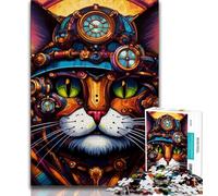 Jigsaw Puzzle 1000 Pieces for Adults Futuristic Cat Adult Puzzles,Challenging Family Activity Games DIY Toy for Home Wall Decor Gifts (size 38x26cm)