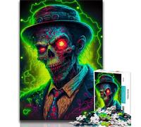 Jigsaw Puzzle 1000 Pieces for Adults Gangster Zombie with Hat 1000 Pieces for Adults,Family Educational Games Home Decoration Gift 38x26cm
