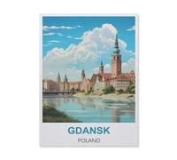 Jigsaw Puzzle 1000 Pieces for Adults，Gdansk Poland，Teens Boys Girls Puzzles Difficult Thick Sturdy Pieces Challenging Puzzle for Party Games（38x26cm）-IB70