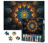 Jigsaw Puzzle 1000 Pieces for Adults Geometric Light Shadow Art Dark Contrast Abstract Pattern Hypnotic Optical Illusion Challenging Puzzle for Focus Therapy Modern Home Decor 27.5x19.7 Inches