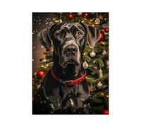 Jigsaw Puzzle 1000 Pieces for Adults，German Mastiff, it's Christmas，Teens Boys Girls Puzzles Premium Quality Fun Family Challenging Puzzles for Birthday（75x50cm）-AG52