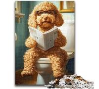 Jigsaw Puzzle 1000 Pieces for Adults Golden Doodle in The Toilet 1000 Pieces for Teenagers,Birthday Present, Gifts, Wall Art for Ages 14+ (26x38cm)