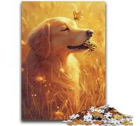 Jigsaw Puzzle 1000 Pieces for Adults Golden Retriever Portrait 1000 Pieces for Teenagers,Enhance Love between Couples for Ages 14+ (50x75cm)