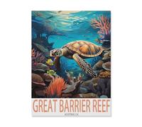 Jigsaw Puzzle 1000 Pieces for Adults，Great Barrier Reef Australia,Sea Turtle，Large Puzzle Game Artwork for Adults Teens, Family Decorations, Unique Puzzle Gift（50x70cm）-R85
