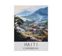 Jigsaw Puzzle 1000 Pieces for Adults，Haiti Caribbean Vintage Travel Posters，Unique Suitable for Teenagers and Adults, Home Decoration（38x52CM）-BG84