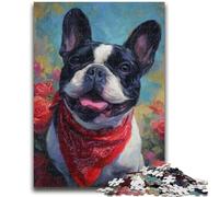 Jigsaw Puzzle 1000 Pieces for Adults Happy French Bulldog Adult Puzzles,Educational Games Home Decoration Unique Home Decor And Gifts (50x75cm)