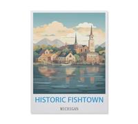 Jigsaw Puzzle 1000 Pieces for Adults，Historic Fishtown Michigan，Large Puzzle Game Artwork for Adults Teens（50x70cm）-F1