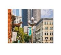 Jigsaw Puzzle 1000 Pieces for Adults，Historic Pioneer Square District in Seattle，Teens Boys Girls Puzzles Premium Quality Fun Family Challenging Puzzles for Birthday（75x50cm）-Z17