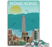 Jigsaw Puzzle 1000 Pieces for Adults Hong Kong Skyline 1000 Pieces for Teenagers,Enhance Love between Couples for Ages 14+ (50x75cm)