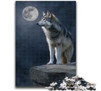 Jigsaw Puzzle 1000 Pieces for Adults Howling Wolf Teenager Puzzles,Quiz Game Wall Decoration Unique Birthday And Xmas Gifts (75x50cm)