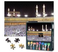 Jigsaw Puzzle 1000 Pieces for Adults Islamic Wall Art Mecca Saudi Arabia Muslim Mosque Artwork Spiritual Home Decor Large Puzzle for Wall Display 27.5x19.7 Inch