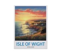 Jigsaw Puzzle 1000 Pieces for Adults,Isle of Wight England Vintage Travel Poster,Paper Puzzle - Unique Suitable for Teenagers and Adults(38x26cm)-DD19