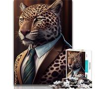 Jigsaw Puzzle 1000 Pieces for Adults Jaguar Suit Animal Clothes 1000 Pieces for Teenagers,Challenging Family Activity Games DIY Toy for Home Wall Decor Gifts 38x26cm