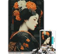 Jigsaw Puzzle 1000 Pieces for Adults Japanese Geisha 1000 Pieces for Adults,Interesting Stress Reduction Parent-child Interaction (size 38x26cm)