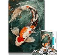 Jigsaw Puzzle 1000 Pieces for Adults Japanese Style Koi Adult Jigsaw,learning Educational for Is Ideal As A Gift for The Whole Family 26x38cm