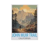 Jigsaw Puzzle 1000 Pieces for Adults，John Muir Trail California Vintage Travel Posters，Teens Boys Girls Puzzles Difficult Challenging Puzzle for Party Games Kids Family Friends（38x26cm）-L12