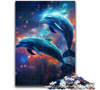 Jigsaw Puzzle 1000 Pieces for Adults Jumping Dolphin Jigsaw,Stress Reliever Staycation Kill Time Parent-child Interaction (75x50cm)