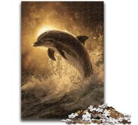 Jigsaw Puzzle 1000 Pieces for Adults Jumping Dolphins Teenager Jigsaw,Educational Stress Relief Toy Great Gifts And Toys (50x75cm)