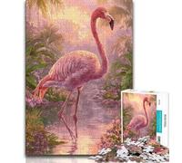 Jigsaw Puzzle 1000 Pieces for Adults Jungle Flamingo Teenager Puzzles,Quiz Game Wall Decoration Unique Birthday And Xmas Gifts 75x50cm
