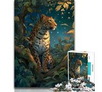 Jigsaw Puzzle 1000 Pieces for Adults Jungle Leopard 1000 Pieces for Adults,Challenging Game for The Whole for Women, Gifts for Men (size 75x50cm)
