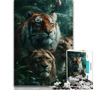 Jigsaw Puzzle 1000 Pieces for Adults Jungle Tiger 1000 Pieces for Teenagers,Enhance Love between Couples for Ages 14+ 38x26cm