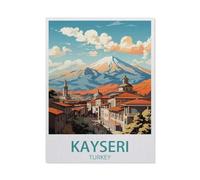 Jigsaw Puzzle 1000 Pieces for Adults，Kayseri Turkey Vintage Travel Poster，Teens Boys Girls Puzzles Difficult Challenging Puzzle for Party Games Kids Family Friends（75x50cm）-AM82