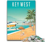 Jigsaw Puzzle 1000 Pieces for Adults Key West Cityscape 1000 Pieces for Teenagers,Challenging Family Activity Games DIY Toy for Home Wall Decor Gifts (50x75cm)