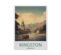 Jigsaw Puzzle 1000 Pieces for Adults，Kingston Jamaica Vintage Travel Poster，Large Puzzle Game Artwork for Adults Teens, Family Decorations, Unique Puzzle Gift-AW263-38x52cm