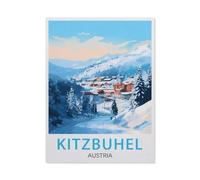 Jigsaw Puzzle 1000 Pieces for Adults，Kitzbuhel Austria, Vintage Travel Poster，Large Puzzle Game Artwork for Adults Teens, Family Decorations, Unique Puzzle Gift（38x26cm）-BE40