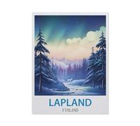Jigsaw Puzzle 1000 Pieces for Adults，Lapland Finland Vintage Travel Poster，Kids Teens Large Families Puzzle Game 38x52cm-CS36