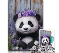 Jigsaw Puzzle 1000 Pieces for Adults Lavender Panda 1000 Pieces for Adults,Challenging Game for The Whole for Women, Gifts for Men (size 75x50cm)