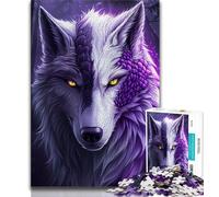Jigsaw Puzzle 1000 Pieces for Adults Lavender Wolf 1000 Pieces for Teenagers,is Ideal As Gifts for The Whole Family Suitable for And 14 (size 38x26cm)