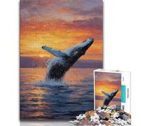 Jigsaw Puzzle 1000 Pieces for Adults Leaping Whale 1000 Pieces for Adults,Challenging Game for The Whole for Women, Gifts for Men (size 75x50cm)