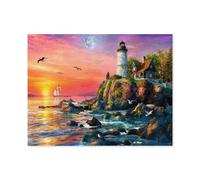 Jigsaw Puzzle 1000 Pieces for Adults，Lighthouse in the evening，Large Puzzle Game Artwork for Adults Teens（75x50cm）-A98