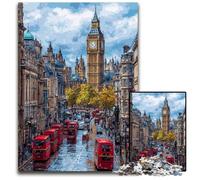 Jigsaw Puzzle 1000 Pieces for Adults London City Street Scene Cardboard Jigsaw Puzzles Games Toys Gift, Enhance Love between Couples for Age 14+ 26X38CM