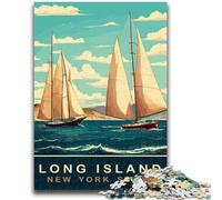 Jigsaw Puzzle 1000 Pieces for Adults Long Island Sailing Boats 1000 Pieces for Adults,Family Educational Games Home Decoration Gift (50x75cm)