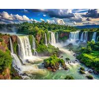 Jigsaw Puzzle 1000 Pieces for Adults Majestic Iguazu Falls Brazil Stunning Waterfall Landscape Breathtaking Nature Scenery Premium Paper Puzzle Relaxing Travel Theme 27.5 x 19.7 Inches