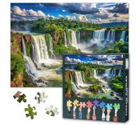 Jigsaw Puzzle 1000 Pieces for Adults Majestic Iguazu Falls Brazil Stunning Waterfall Landscape Breathtaking Nature Scenery Premium Paper Puzzle Relaxing Travel Theme 27.5 x 19.7 Inches