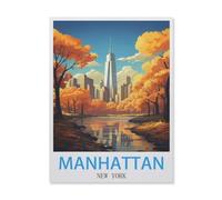 Jigsaw Puzzle 1000 Pieces for Adults，Manhattan New York，Teens Boys Girls Puzzles Difficult Thick Sturdy Pieces Challenging Puzzle for Party Games（75x50cm）-FG27