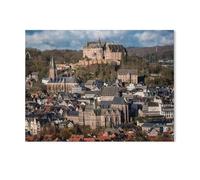 Jigsaw Puzzle 1000 Pieces for Adults,Marburg an der Lahn, View from Rabenstein to the Old Town,Teens Boys Girls Puzzles Difficult Thick Sturdy Pieces Challenging Puzzle for Party Games(75x50cm)-AC51