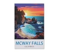 Jigsaw Puzzle 1000 Pieces for Adults，Mcway Falls California Poster，Kids Teens Large Families Puzzle Game 26x38cm-G79