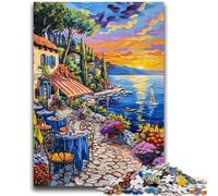 Jigsaw Puzzle 1000 Pieces for Adults Mediterranean Urban Scenery Puzzles,Challenging Family Activity Games DIY Toy for Home Wall Decor Gifts (26x38cm)