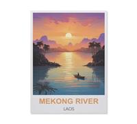 Jigsaw Puzzle 1000 Pieces for Adults，Mekong River Laos，Large Puzzle Game Artwork for Adults Teens, Family Decorations, Unique Puzzle Gift（38x26cm）-IB24
