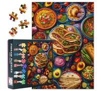 Jigsaw Puzzle 1000 Pieces for Adults, Mexican Dishes 1000 Piece Jigsaw Puzzles, Impossible Hard Difficult Challenging Adult Puzzles, Educational Toy Finished Size 50x70cm