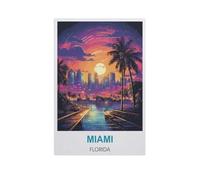Jigsaw Puzzle 1000 Pieces for Adults,Miami Florida,Teens Boys Girls Puzzles Difficult Thick Sturdy Pieces Challenging Puzzle for Party Games(50x70cm)-H51
