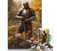 Jigsaw Puzzle 1000 Pieces for Adults Mighty Medieval Knight Teenager Puzzles,Quiz Game Wall Decoration Unique Birthday And Xmas Gifts 26x38cm
