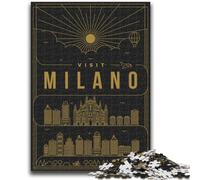 Jigsaw Puzzle 1000 Pieces for Adults Milano Italy 1000 Pieces for Teenagers,Enhance Love between Couples for Ages 14+ (26x38cm)