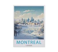 Jigsaw Puzzle 1000 Pieces for Adults，Montreal Canada Vintage Travel Poster，Kids Teens Large Families Puzzle Game50x70cm-BB16