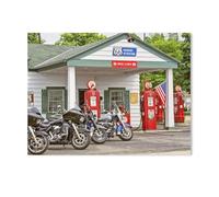 Jigsaw Puzzle 1000 Pieces for Adults，Motorcycles on Route 66, USA，Teens Boys Girls Puzzles Premium Quality Fun Family Challenging Puzzles for Birthday（75x50cm）-AE12